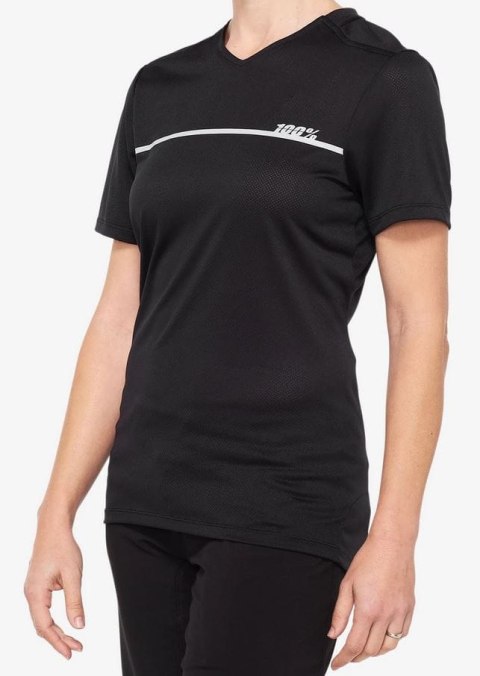 Koszulka 100% Ridecamp Jersey Krótki Rękaw Black Grey Damska (M)