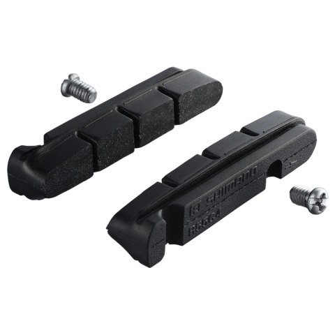 Klocki Shimano z wymiennymi okładzinami R55C4 i śruby mocujące