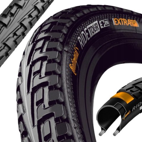 Opona rowerowa Continental ride tour 28x1.75 czarna drut