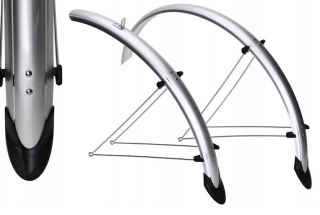 Błotniki ORION 28"x41mm nylon z chlapaczem,srebrne