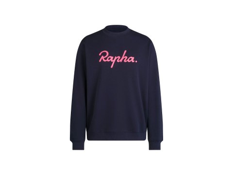 Shirt Rapha Logo Heavyweight Sweatshirt Large Navy/Vis Pink