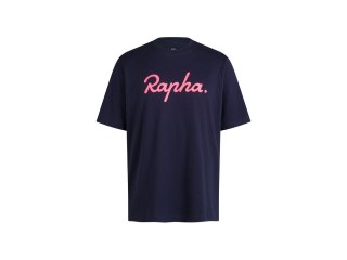 Shirt Rapha Logo Tee X-Large Navy/Visibility Pink