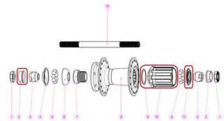 Piasta tylna - części Freehub Body for M6021-R, M6051-R