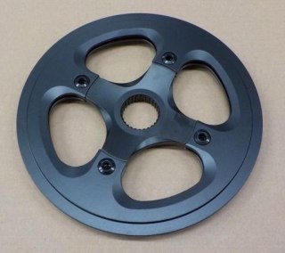 Tarcza mechanizmu Chainring + Spider SP03 BLK + P203+G 11/128" 38T ALLOY 4-Arm w/steel ring Full BLK