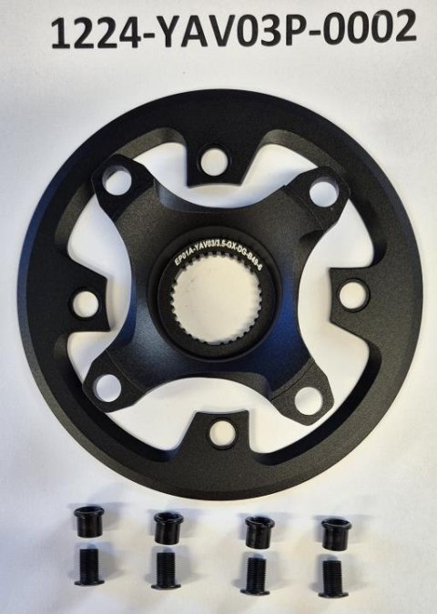Tarcza mechanizmu YAV03 PW-S2 Spider W/GUARD BCD:104 Alloy CL:49 BLK EP01A-YAV03/3.5-GX-DG-B49-6