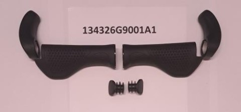 Chwyty ERGO TREKKING BLK 136.5/136.5 W/BLK LOCK RING W/Bar End (VLG-2164AD2)