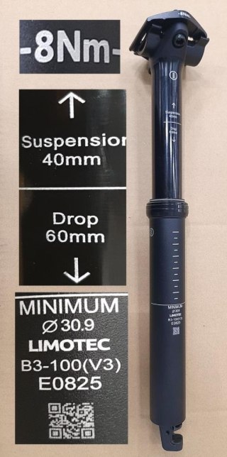 Sztyca B3 ALLOY 30.9 345 T1: 40MM T2:60MM SAND BLK WO/ LOGO WO/ LEVER