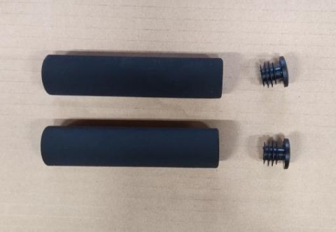 Chwyty VLG 1906A-34 SILICONE SUEDE BLACK L/R:130 OPEN W/O LOCK ON W/VLP-35_V2 BLK PLATIC END PLUG,W/O LOGO INNER:20.3MM/OUTER:24