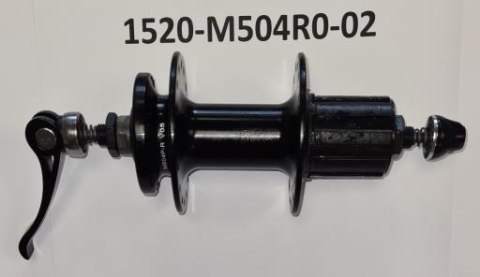 Piasta tylna M504-R 14 32 135 AL ANO.BK 8/9/10S W/AL BK QR HQA11 (NUTФ19mm) L=155MM W/O logo, 6-BOLTS