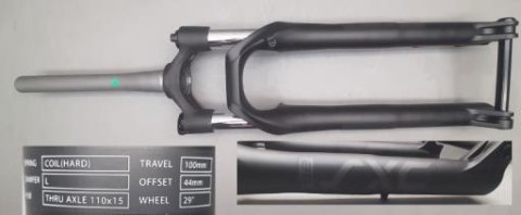 Widelec serw. Aluminiowy SXC3 32 HARD SPRING W/LOCKOUT 29"28.6 X40X245MM ST STEERER T100MM PM180 00D AL BLK(M)