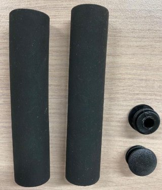Chwyty VLG 1906A-32 SILICONE SUEDE BLACK L/R:130 OPEN W/O LOCK ON W/ END PLUG VLP-35 BLK