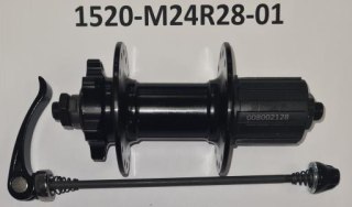 Piasta tylna M24-R28-10s 14Gx28H 135/Ø5mm AL BLK 6-Blt Disc w/BLK QR HQA11 L=155mm W/O LOGO