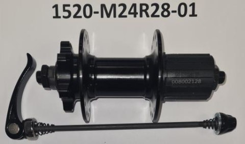 Piasta tylna M24-R28-10s 14Gx28H 135/Ø5mm AL BLK 6-Blt Disc w/BLK QR HQA11 L=155mm W/O LOGO