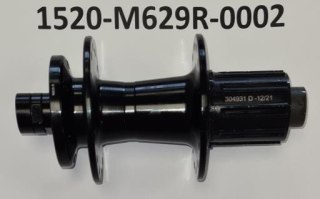 Piasta tylna M629-R 14G 28X142 BLK 12MM AXLE BLK 6 BOLT(ROAD 11S)(2 BEARING) W/SPACER FOR 8/9/10S W/O LOGO W/O CNC