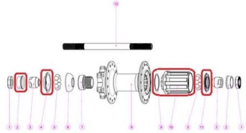 Piasta tylna - części Freehub Body for M6024-R
