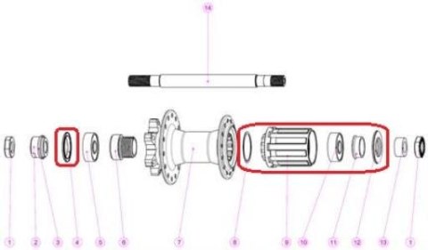 Piasta tylna - części Freehub Body for M6200-R, M6201-R
