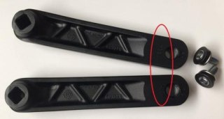 Mechanizm korbowy EC33-F0-JIS-165mm SANDBLAST BLK ANODIZED W/O LOGO