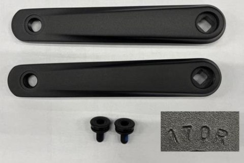 Mechanizm korbowy EC33-F5-JIS-170 L/R JIS 170MM ALLOY CRANK Sandblasted anodized BLK W/O logo offset 5mm W/BL-S01 BOLT