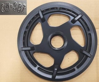 Tarcza mechanizmu Chainring + Spider EMS05 YAV01 PW-CE CL:47MM 38T 1/2" 3/32" DM STEEL BLK W/CHAIN GUARD