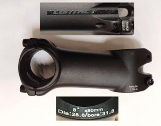 Wspornik kierownicy CONTACT 28.6X80(31.8) H40 -8D MATT B.BLK W/BLK STL BOLT W/MY20 DECAL