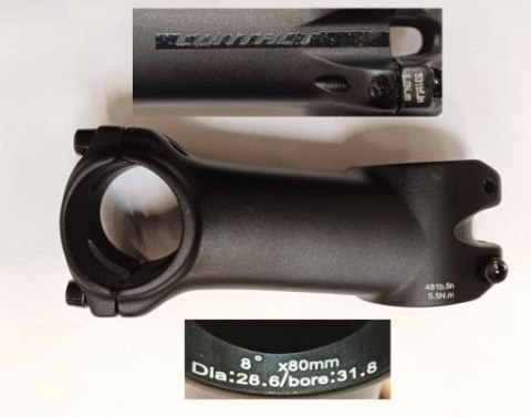 Wspornik kierownicy CONTACT 28.6X80(31.8) H40 -8D MATT B.BLK W/BLK STL BOLT W/MY20 DECAL