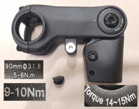 Wspornik kierownicy TDS-684-G-8FOV 28.6X90(31.8) H:41 90D BLK WO/LOGO W/TOP COVER