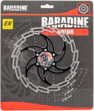 Tarcza hamulcowa 160 mm / 6 śr./ BARADINE DB-05 BK